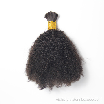 Virgin indian hair bulk unprocessed,cheveux naturel afro kinky hair clips bulk,perruque cheveux humain afro bulk hair